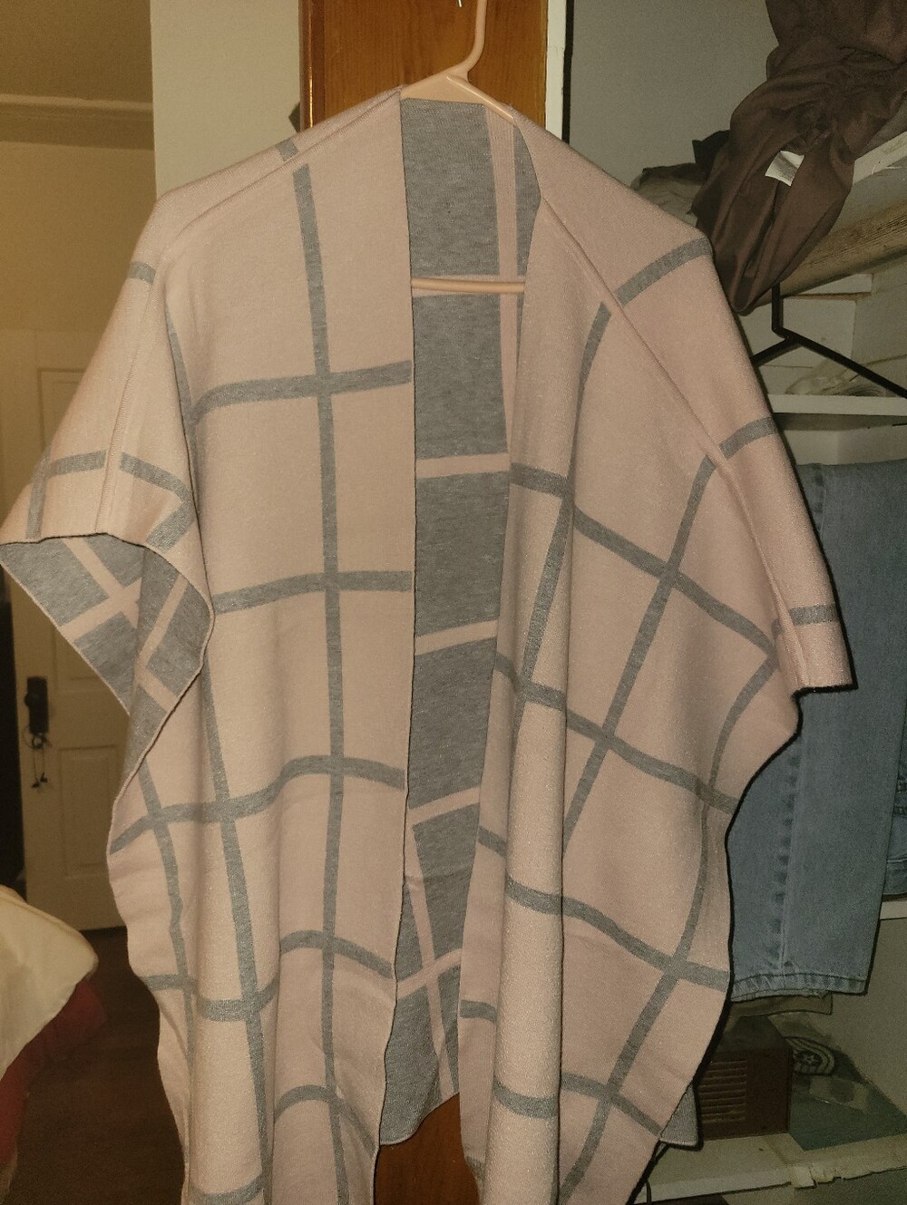 Pink and Gray Poncho